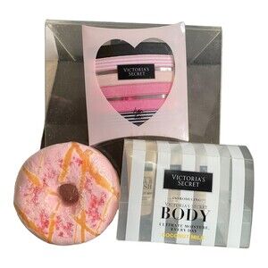 Victoria’s Secret bundle bath bomb donut ,travel set and a pack of 6 hair ties